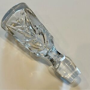Vintage Bell shaped SOLID Crystal Glass Decanter STOPPER 5” long